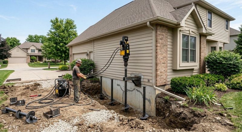 Helical Piers Installation in Paramus, NJ