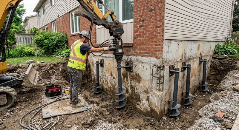 Helical Pile Installation in Paramus, NJ
