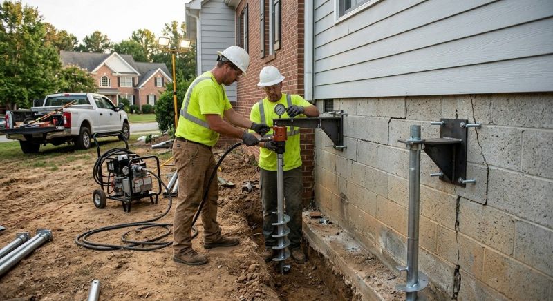 Helical Pile Installation in Paramus, NJ