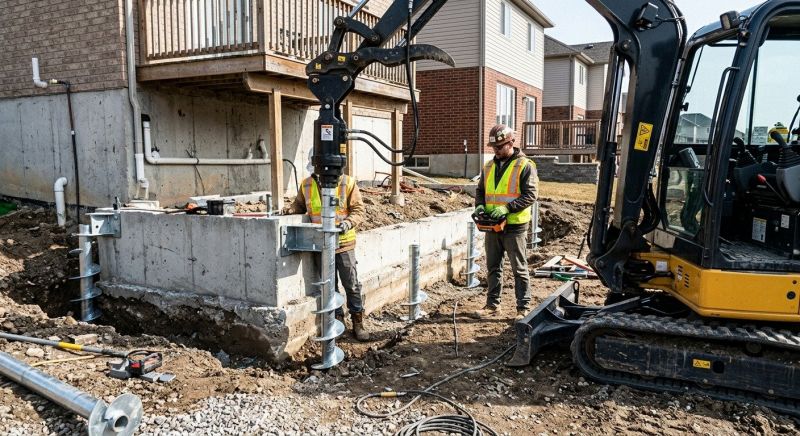 Helical Pile Installation in Paramus, NJ