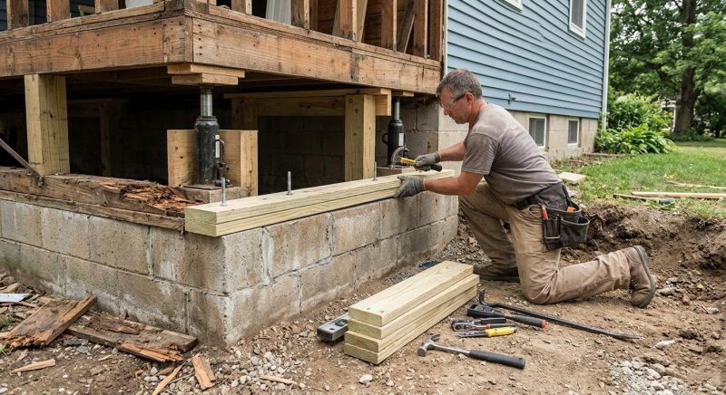 Sinking Foundation Repair in Livingston, NJ
